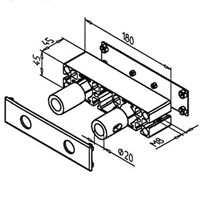Linear Guide End Block Made From T-Slotted Profile 45 x180